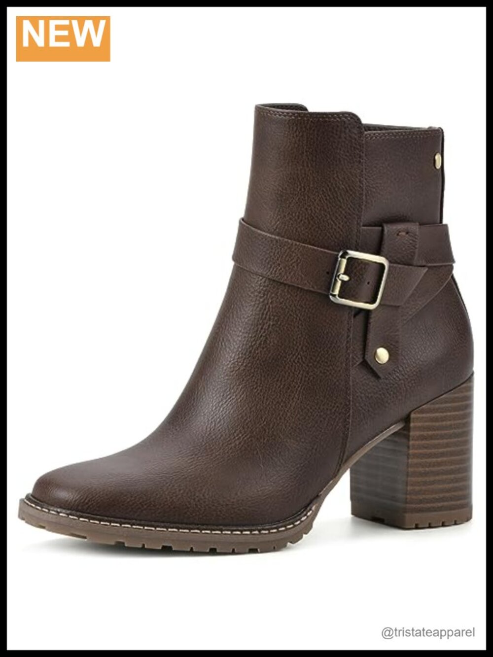 White Mountain Dress Booties Stacked Heel Ankle Round Toe Zip